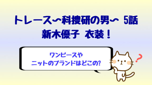 トレース4話新木優子の衣装 カーディガンやニットはどこの しらしる